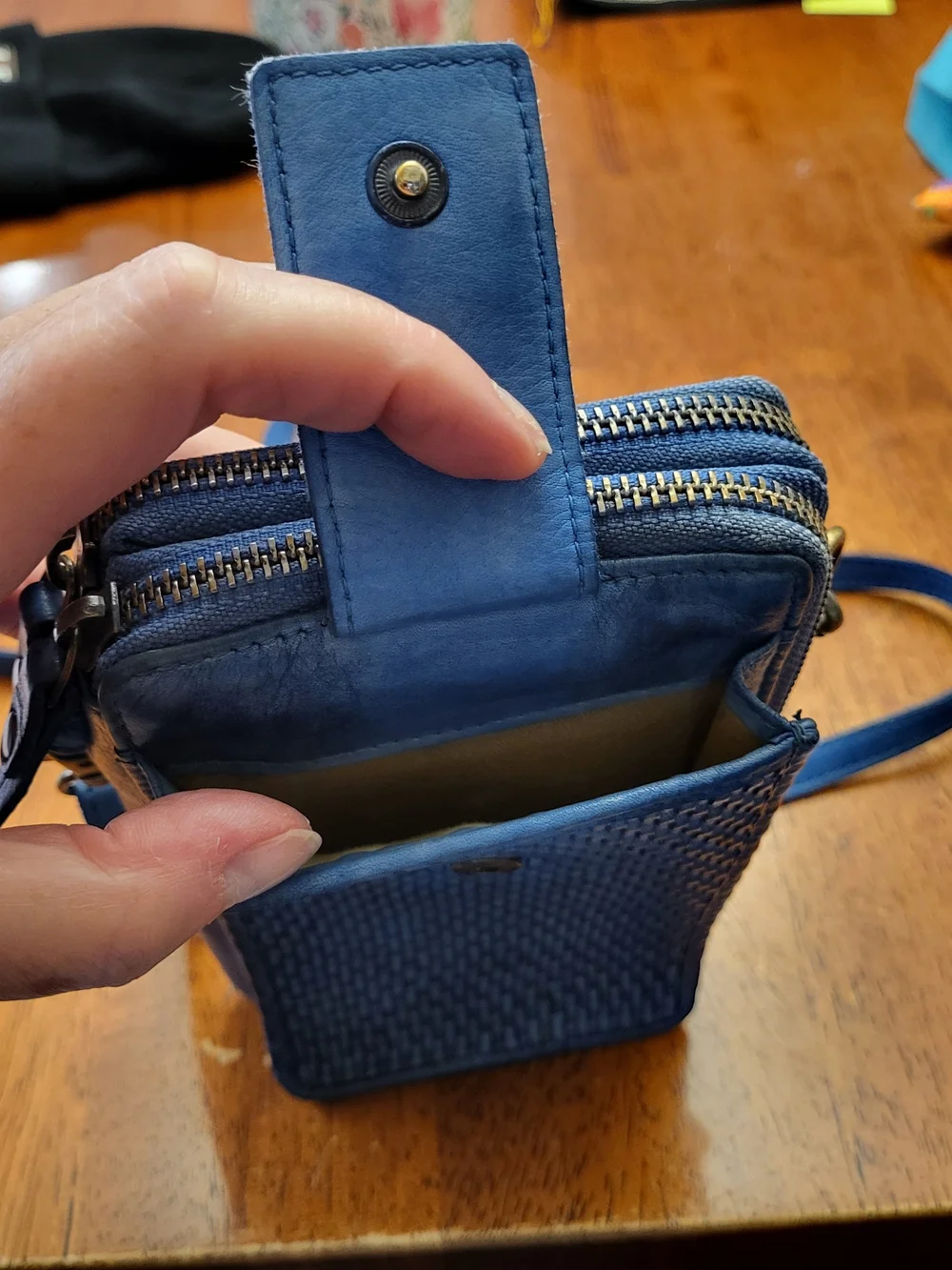 Milo Genuine Canadian Leather Woven Crossbody Bag with Phone Pocket And Wallet